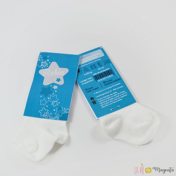 faire-part naissance original - chaussette