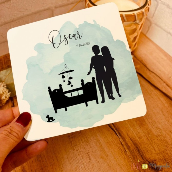Faire-part Silhouette berceau parents