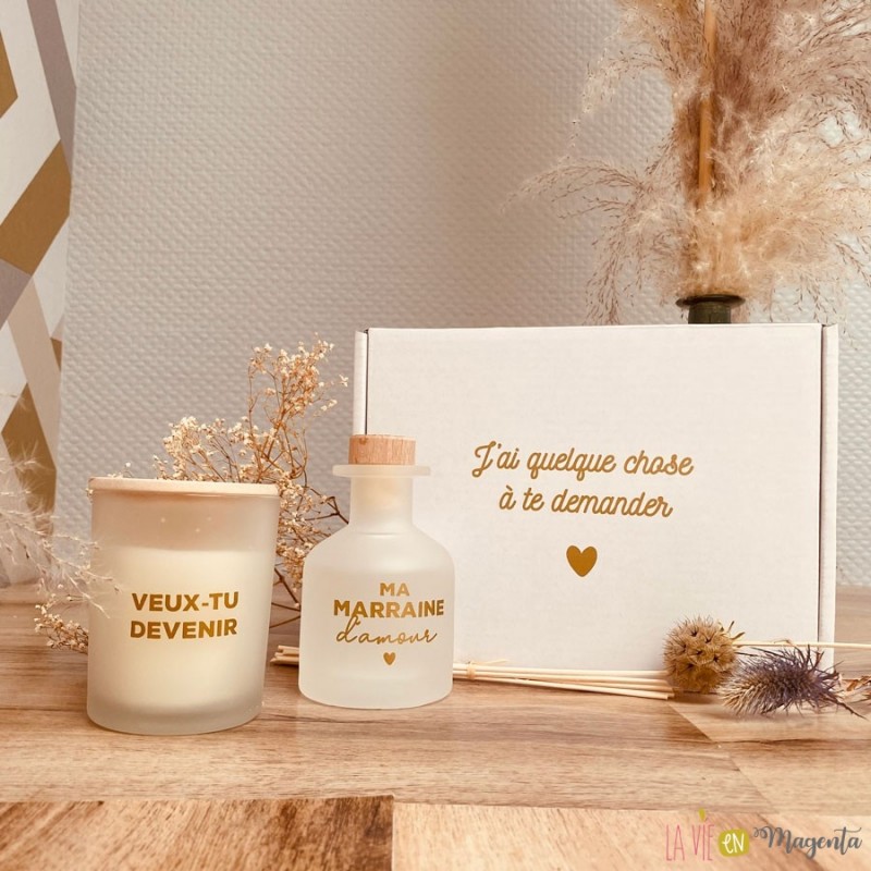 BOUGIE DEMANDE PARRAIN & MARRAINE - CADEAU PERSONNALISE POUR DEMANDE PARRAIN  MARRAINE BAPTEME