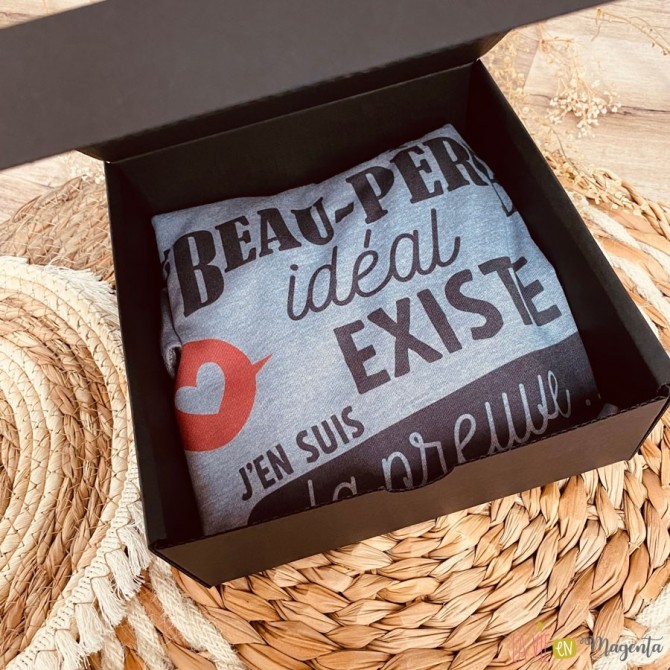 Coffret noir T-shirt Beau Père idéal
