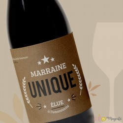 Etiquette de vin Marraine unique