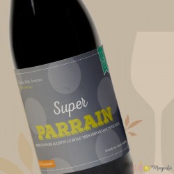 Etiquette de vin Super parrain