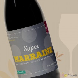 Etiquette de vin Super marraine