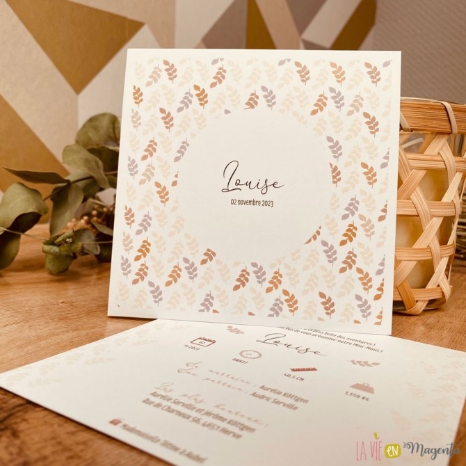 Faire-part Feuilles d'or