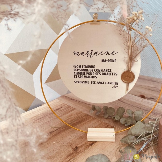 Cadre elipse Marraine définition fleurs séchées