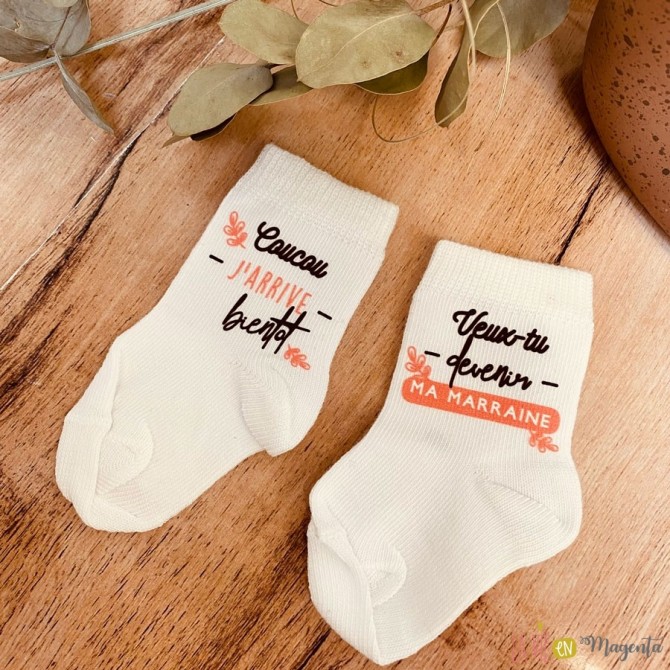Chaussettes Veux-tu devenir ma marraine ?