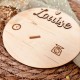 Pancarte de bois infos naissance - rond 