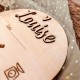 Pancarte de bois infos naissance - rond 