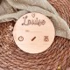 Pancarte de bois infos naissance - rond 