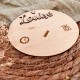 Pancarte de bois infos naissance - rond 