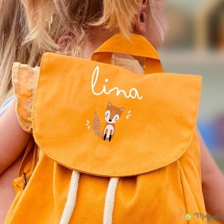 Jolie mallette (cartable) sac à dos personnalisé avec le prénom de