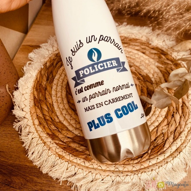 Bouteille isotherme Parrain policier