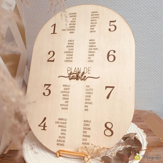 plan de table mariage bois - décoration de mariage personnalisée