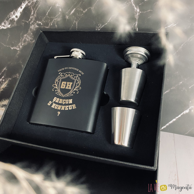 Set flasque whisky - demande garçon honneur