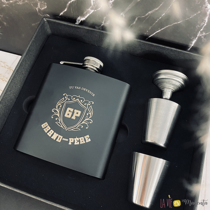Set flasque whisky - annonce grossesse - grand-père