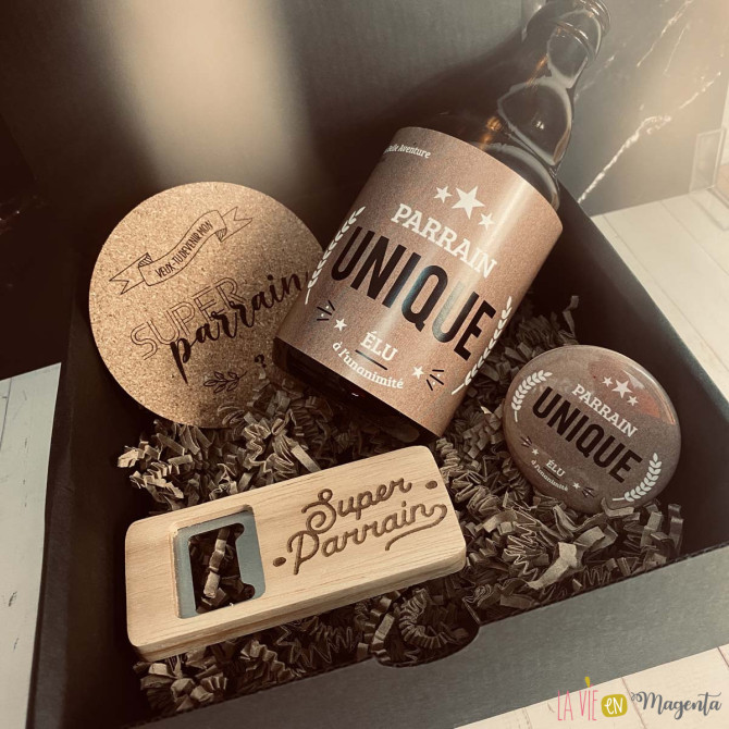 Coffret noir parrain unique