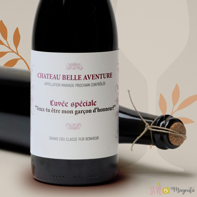 Etiquette de vin garçon d'honneur