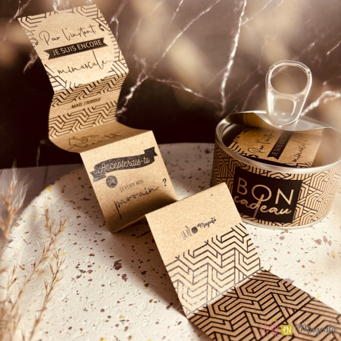 Boite demande parrain - conserve 'bon cadeau'