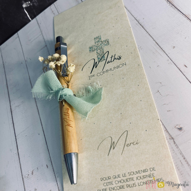 Stylo bille Bic gravé souvenir communion