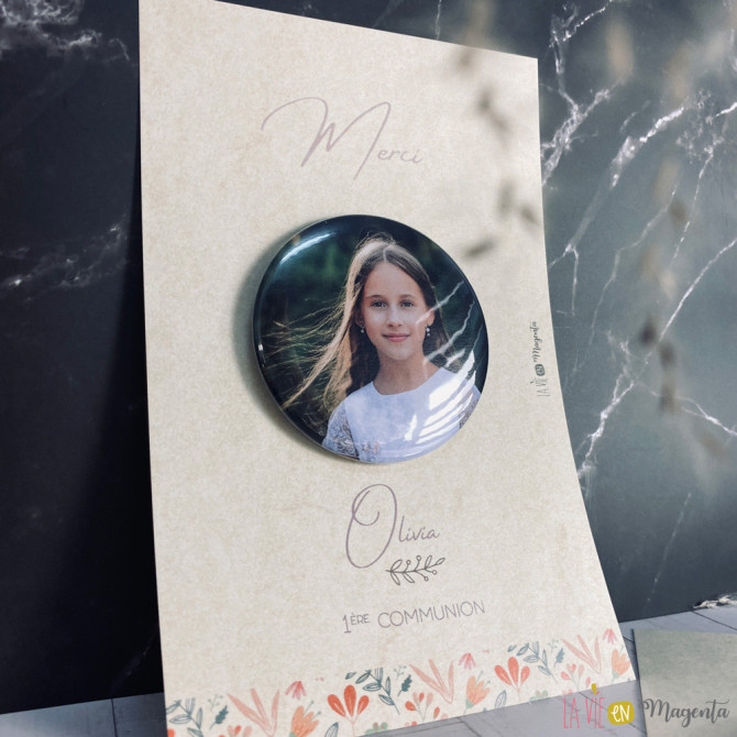 Souvenir communion Carte avec Magnet Photo