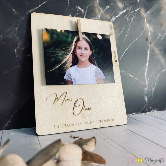 Souvenir communion bois photo