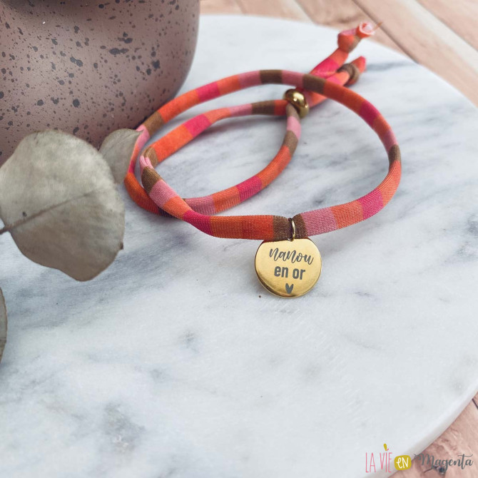 Bracelet médaille Nanou en or