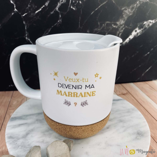 Mug liège - veux-tu devenir ma marraine