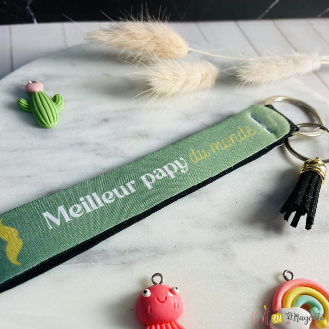 Porte-clés lanière - meilleur papy du monde