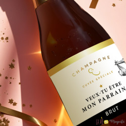 Etiquette champagne parrain