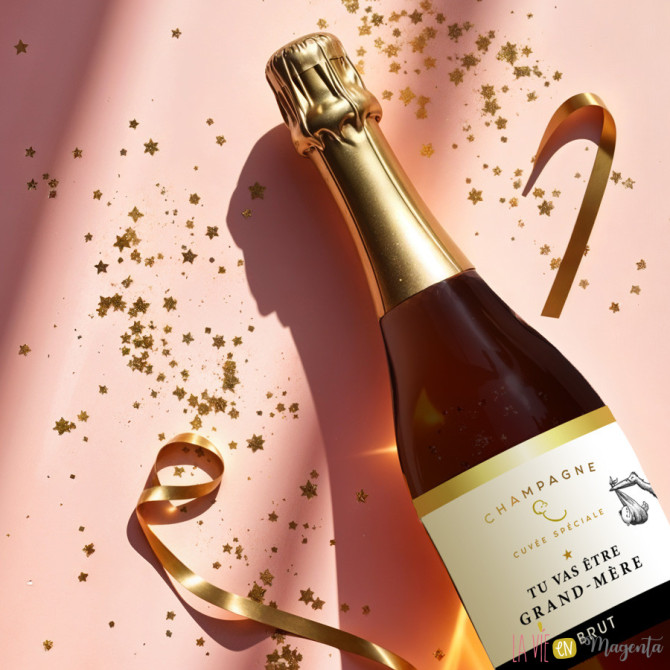Etiquette champagne - Annonce grossesse grand-mère
