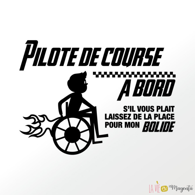 Pilote de course - Stickers voiture handicap enfant 