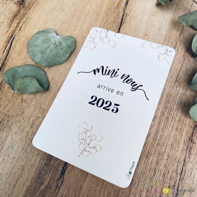 Carte annonce grossesse - Mini nous arrive en 2025 - 2026