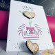 Carte pins en bois – "Merci de tout mon cœur" pour maitresse