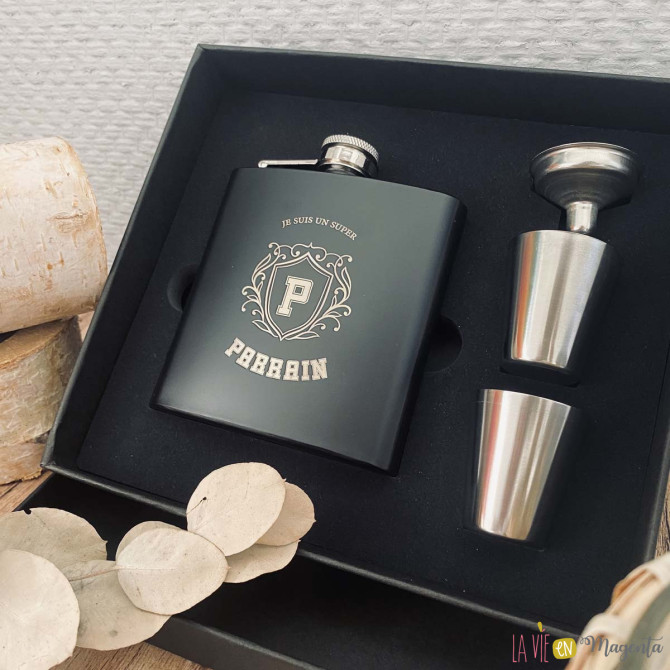 Set flasque whisky - super parrain