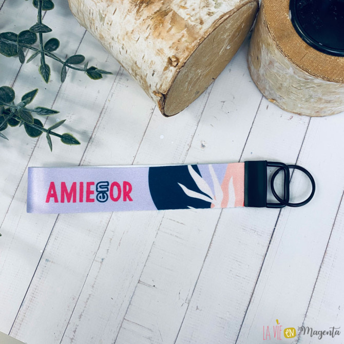 Porte-clés lanière - amie en or