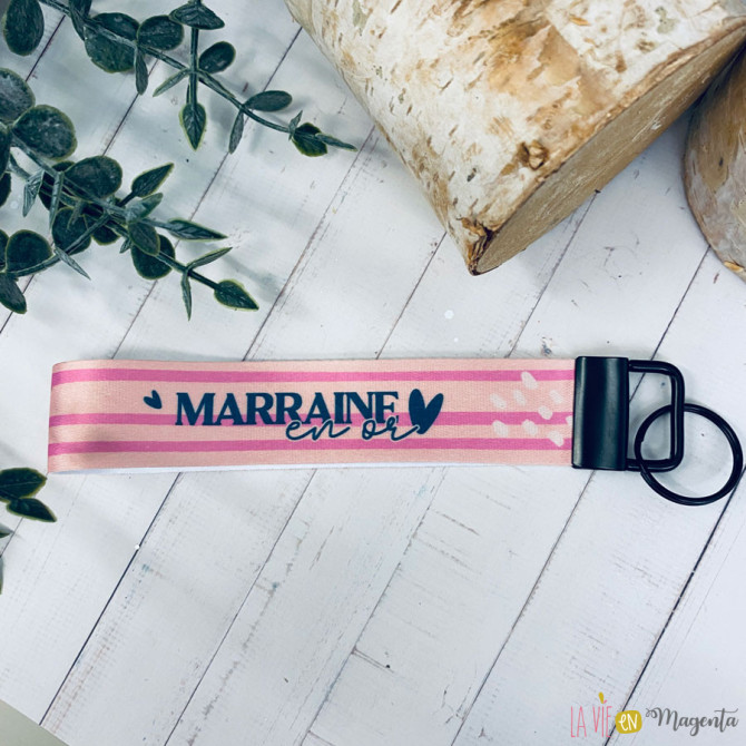 Porte-clés lanière - maman en or