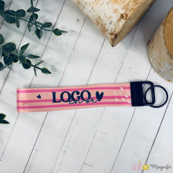 Porte-clés lanière - logo en or