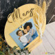 Cadre rond mamy – bois & fleurs séchées – Cadeau mamy
