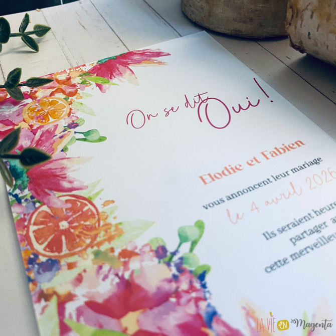 Faire-part Agrumes aquarelle