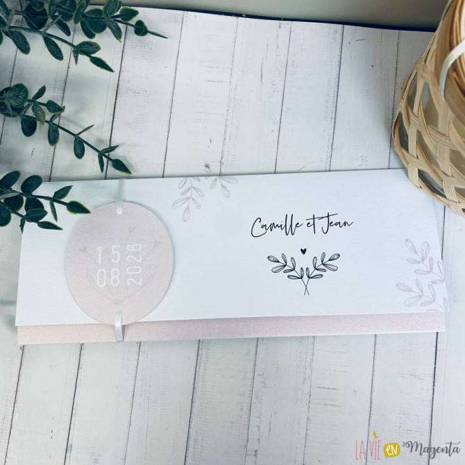 Faire-part Ornement rose