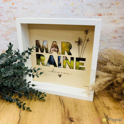 Cadre photo pour marraine – gravé bois