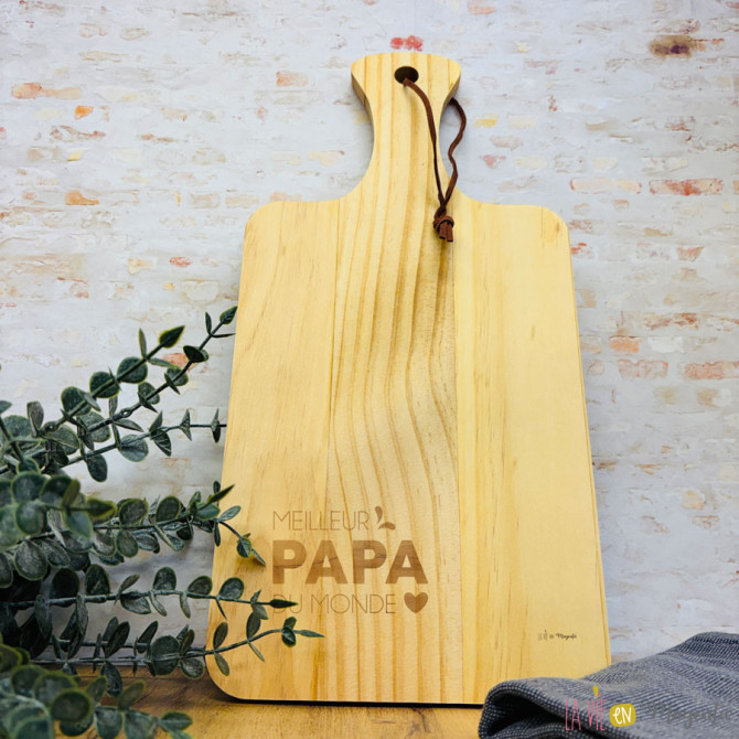Planche apéro en bois gravée – Meilleur papa