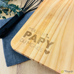 Planche apéro en bois gravée – Meilleur papy du monde