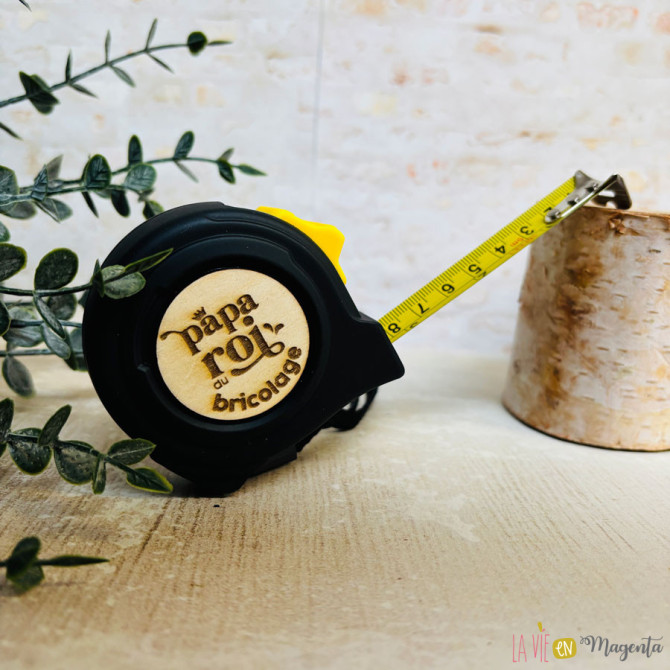 Mètre déroulant Papa roi du bricolage – Cadeau papa