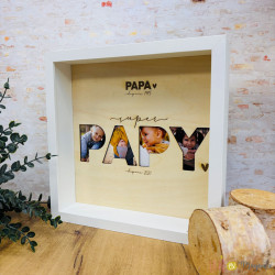 Cadre photo personnalisé Papa - papy depuis [année] – Cadeau souvenir