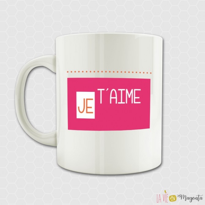 Mug Je t'aime Fuchsia