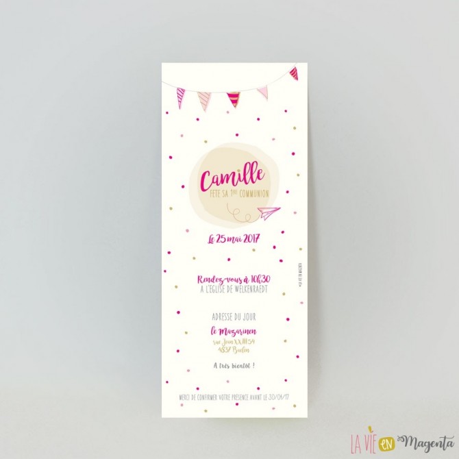 Invitation communion fanions