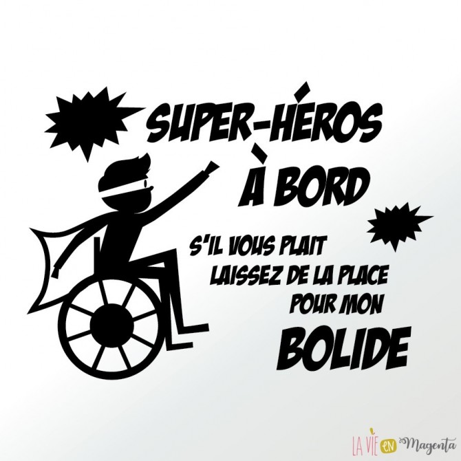 Stickers, autocollant pour enfant en situation d'handicap - super héros