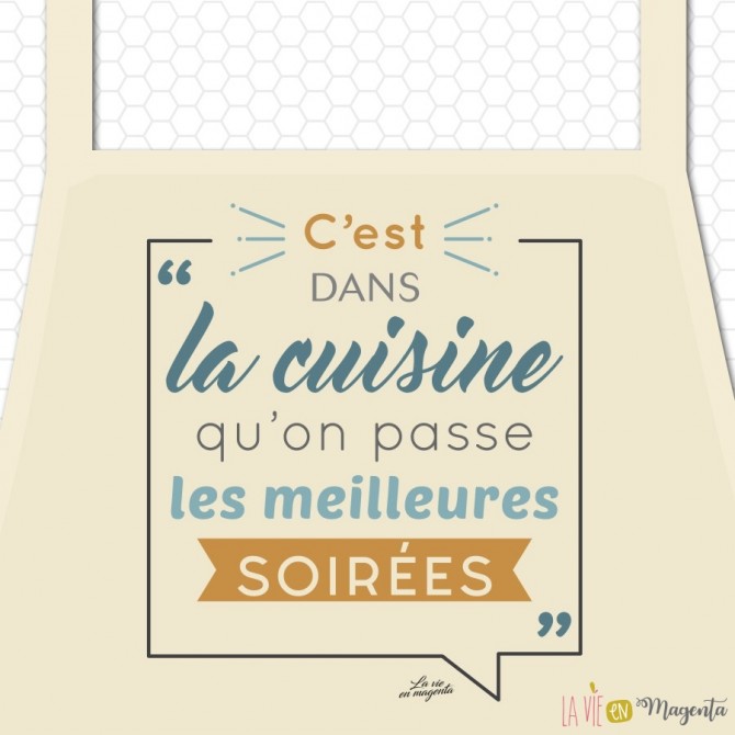 Tablier adulte - C'est dans la cuisine qu'on passe les meilleures soirées