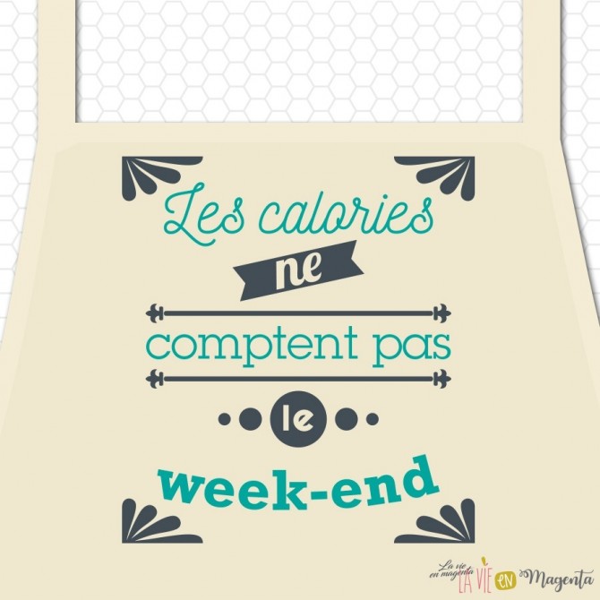 Tablier adulte - Les calories ne comptent pas le week-end